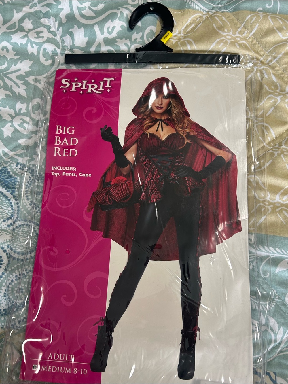 Spirit Big Bad Red Adult Costume - Red and Black Hooded Cape Set